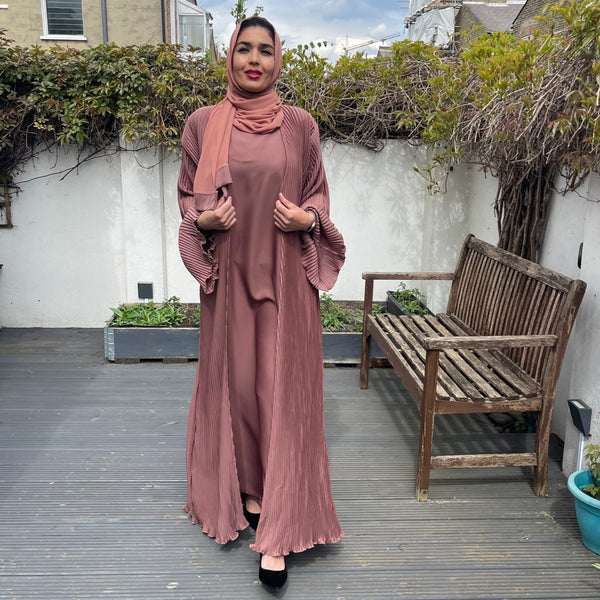 PLEATED ABAYA SET MOCHA