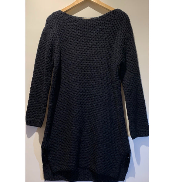 NAVY KNIT MIDI DRESS JUMPER