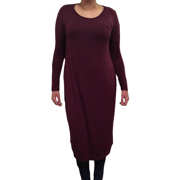 FLOATER DRESS PLUM - Husna Collections