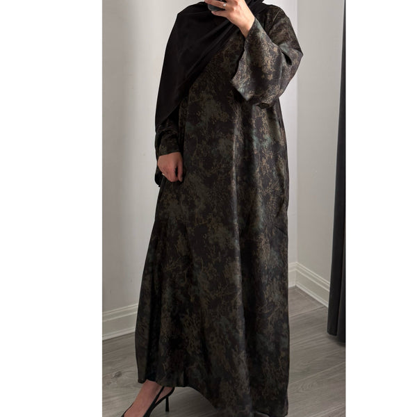 LIMITED EDITION INAYAT PRINTED ABAYA GREEN MIX