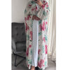 SUMMER PINK FLOWER PRINT OPEN ABAYA