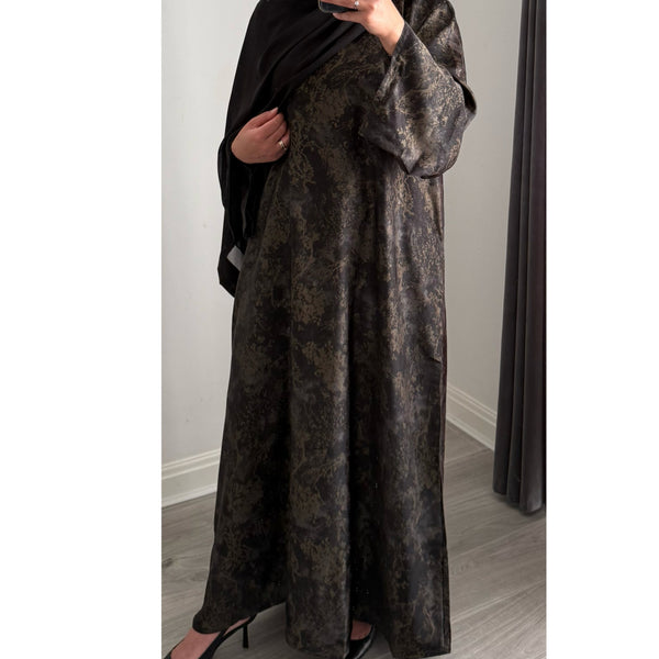 LIMITED EDITION INAYAT PRINTED ABAYA GREY MIX