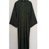 MARBLE PRINT OPEN ABAYA WITH BUTTONS FOREST GREEN