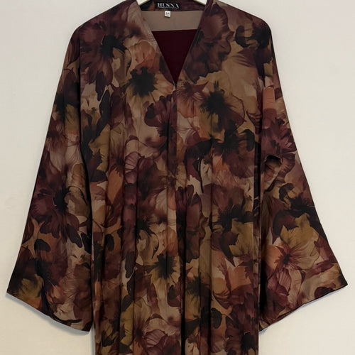 YUSRA 2.0 OPEN ABAYA WITH BUTTONS - PLUM