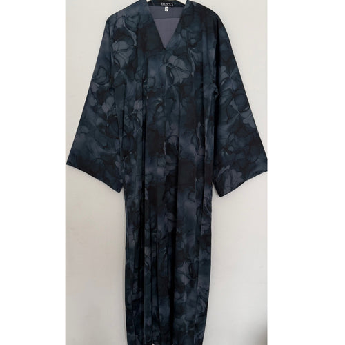 LIMITED EDITION 2 PIECE SET YUSRA 3.0 OPEN ABAYA COLLECTION WITH BUTTONS - TEAL