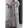 LIMITED EDITION HIBA OPEN ABAYA WITH BUTTONS - GREY
