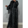 ANEESA FLOWER OPEN ABAYA GREY