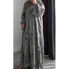 LIMITED EDITION HIBA OPEN ABAYA WITH BUTTONS - GREEN