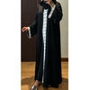 SAMIA LACE OPEN ABAYA WITH BUTTONS - WHITE