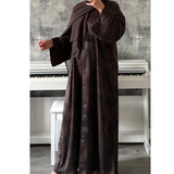 ANEESA FLOWER OPEN ABAYA BROWN