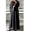 BLACK CLOSED ABAYA WITH STONES - PASTEL