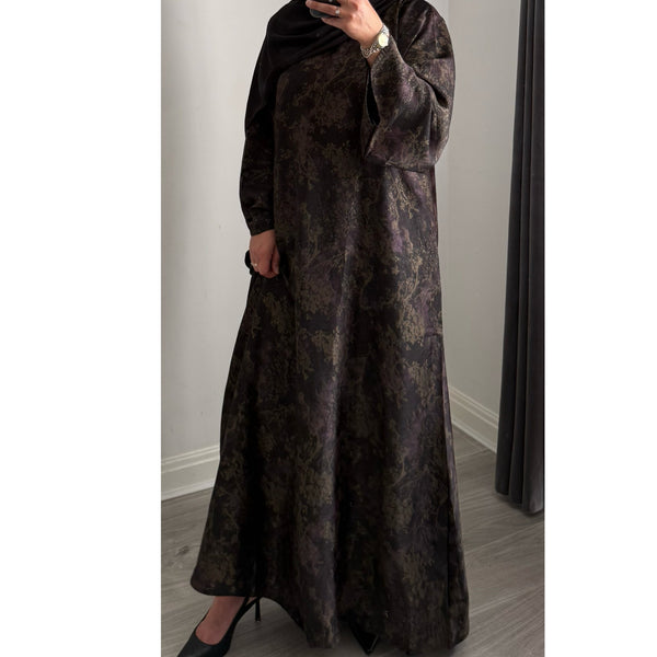 LIMITED EDITION INAYAT PRINTED ABAYA PURPLE MIX