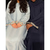 AIRAH CLOSED LACE ABAYA WITH POCKET BABY BLUE