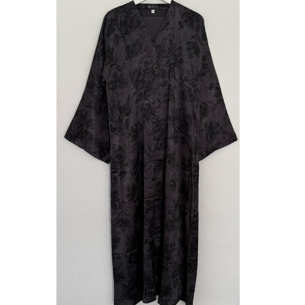 ANEESA FLOWER OPEN ABAYA GREY