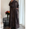 SAFINA - Jacquard printer closed abaya brown