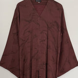 MARBLE PRINT OPEN ABAYA WITH BUTTONS PINK