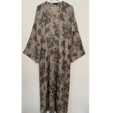 ANEESA FLOWER OPEN ABAYA STONE