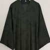 MARBLE PRINT OPEN ABAYA WITH BUTTONS FOREST GREEN