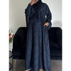 AZRA JACQUARD CLOSED PRINT ABAYA NAVY