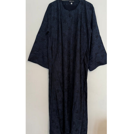 CLOSED MARBLE PRINT ABAYA WITH MATCHING HIJAB BLUE