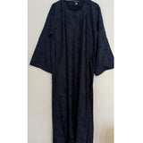 AZRA JACQUARD CLOSED PRINT ABAYA NAVY