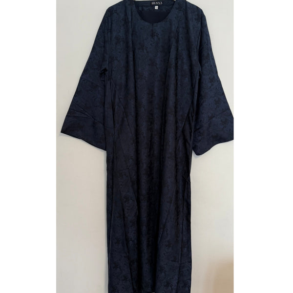 AZRA JACQUARD CLOSED PRINT ABAYA NAVY