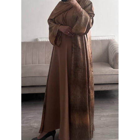 BEIGE LACE ABAYA