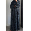 LIMITED EDITION - ALAYNA PRINTED OPEN ABAYA WITH BUTTONS TEAL