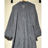 GREY OPEN CORDUROY ABAYA/COAT