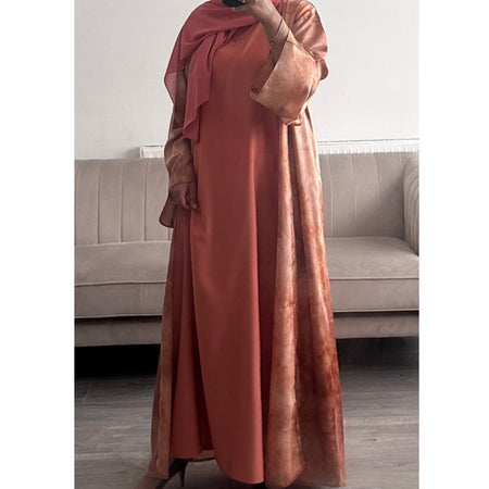 BEIGE LACE ABAYA