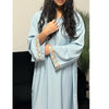 AIRAH CLOSED LACE ABAYA WITH POCKET BABY BLUE