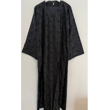 CLOSED MARBLE PRINT ABAYA WITH MATCHING HIJAB BLUE