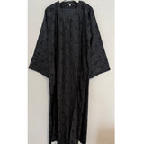 AZRA JACQUARD PRINT CLOSED ABAYA DARK GREY