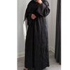 DEENA JACQUARD OPEN ABAYA WITH BUTTONS BLACK