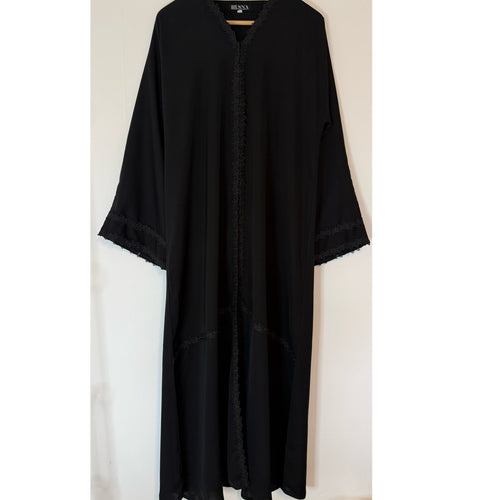 DAISY LACE OPEN ABAYA WITH BUTTONS