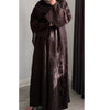 DEENA JACQUARD OPEN ABAYA WITH BUTTONS BROWN