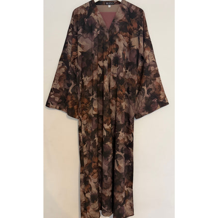 BLACK CLOSED ABAYA WITH STONES - BLUE