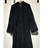 BLACK OPEN CORDUROY ABAYA/COAT