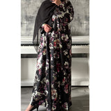 LIMITED EDITION Amara open abaya with buttons - black