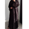 DEENA JACQUARD OPEN ABAYA WITH BUTTONS BROWN