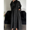 AZRA JACQUARD CLOSED PRINT ABAYA BLACK