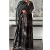 TIE DYE MARBLE OPEN ABAYA WITH BUTTONS - GREEN