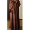 SIYAANA OPEN LACE ABAYA WITH BUTTONS - BROWN