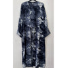 ABSTRACT PRINTED OPEN ABAYA BLUE