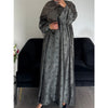 AZRA JACQUARD CLOSED PRINT ABAYA GREY