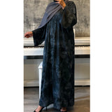 LIMITED EDITION 2 PIECE SET YUSRA 3.0 OPEN ABAYA COLLECTION WITH BUTTONS - TEAL