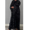 ANEESA FLOWER OPEN ABAYA BLACK