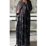 LIMITED EDITION 2 PIECE SET YUSRA 3.0 OPEN ABAYA WITH BUTTONS - GREY