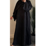 LIMITED EDITION JAQUARD OPEN ABAYA WITH BUTTONS
