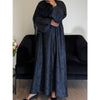 AZRA JACQUARD CLOSED PRINT ABAYA NAVY